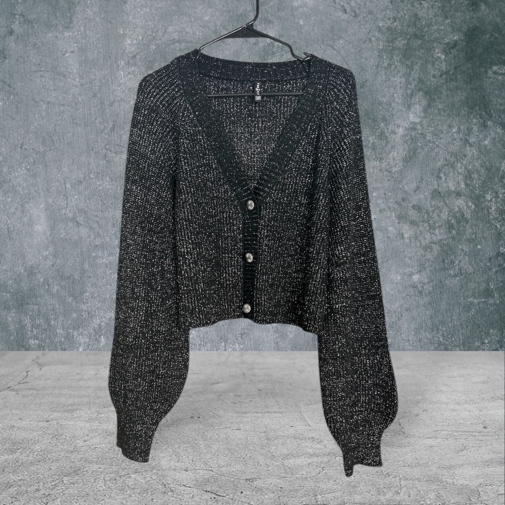 Elegant Black Button-Up Cardigan